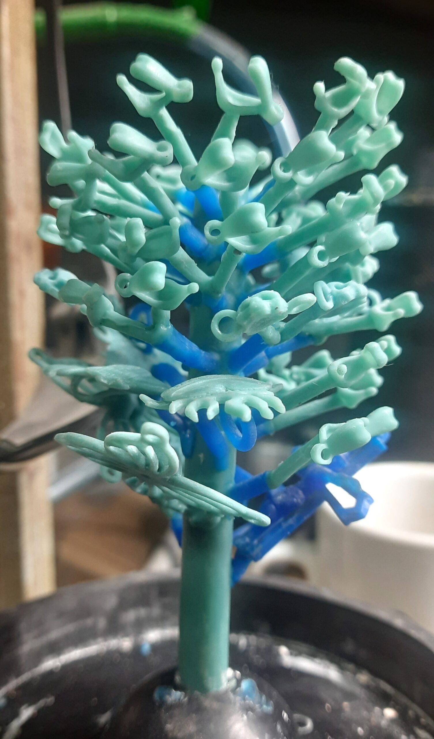 Árbol de joyas de cera preparadas para fundición